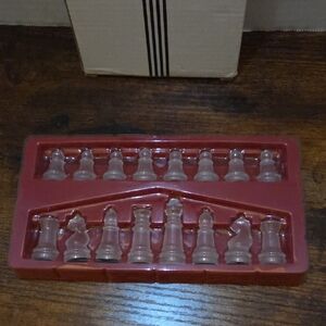 16pc Retro Vintage Glass Chess Set